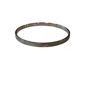 Monet Bangle Bracelet Silver Textured Etched Vintage‎ Minimalist Stackable